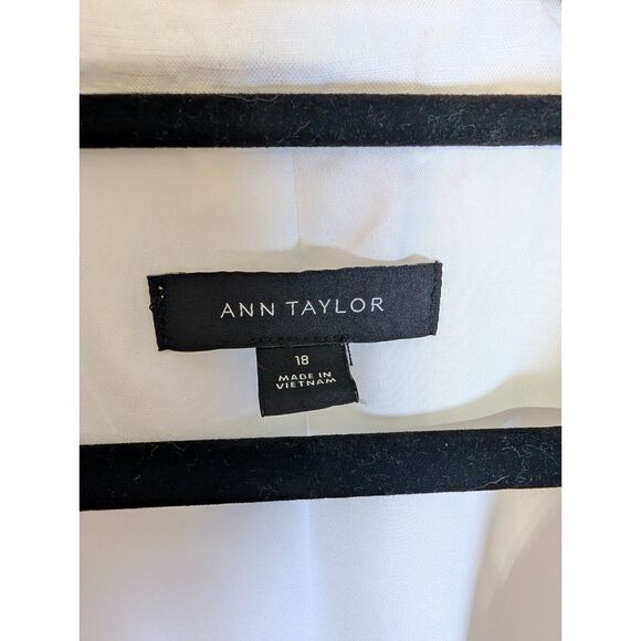 Ann Taylor White Linen Blend Blazer 18 Plus Size Double Breasted Coastal Grandma - Picture 3 of 7